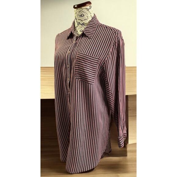 Maeve Anthropologie striped button-down shirt size L - Picture 2 of 5
